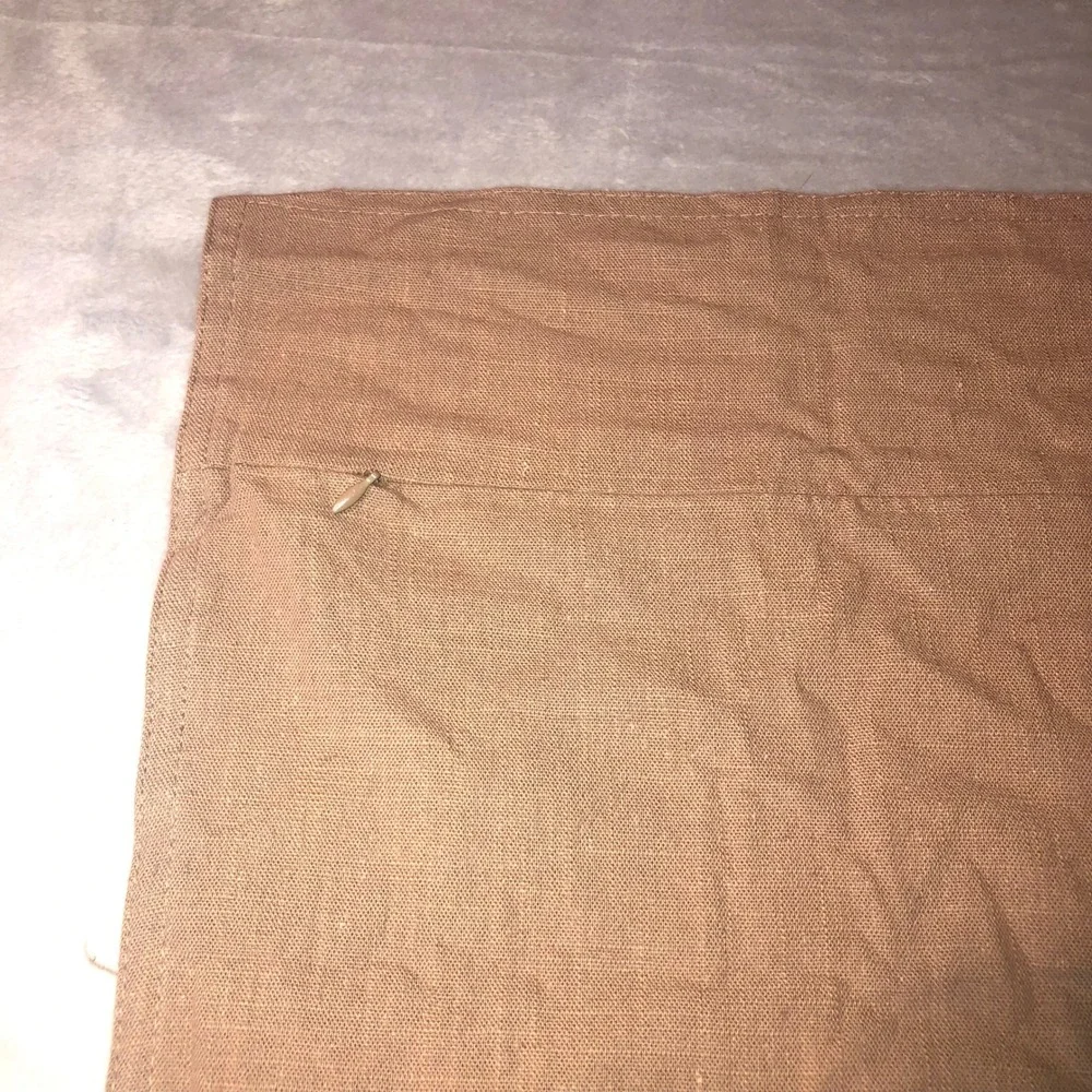 Set of 2 CoCo Brown Linen-Like Sofa Throw Pillow Covers 20x20 Square Flange Edge